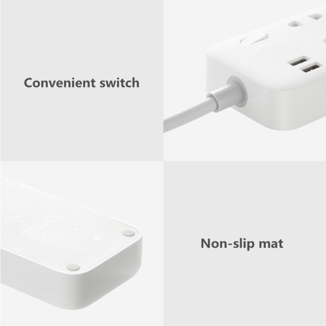Ổ cắm điện Xiaomi Zmi CX05 6 cổng AC 2 cổng USB sạc nhanh tối đa 18W dài 1.8m - Hàng Nhập Khẩu