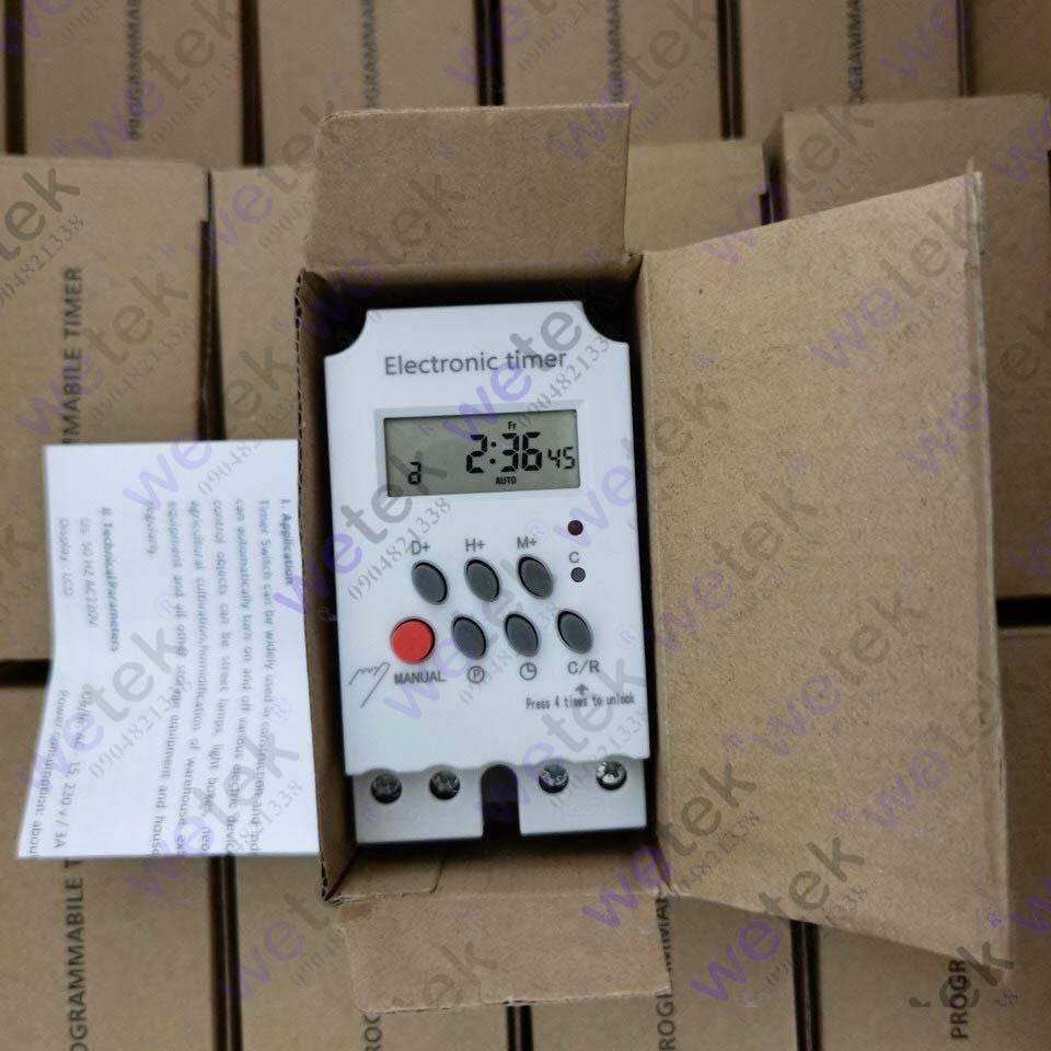 Bộ hẹn giờ 30A 220Vac 24h 7 ngày rẻ nhất cho bơm, đèn chiếu sáng, tưới cây tự động #KG316T #KG316T-II pin sạc tích hợp
