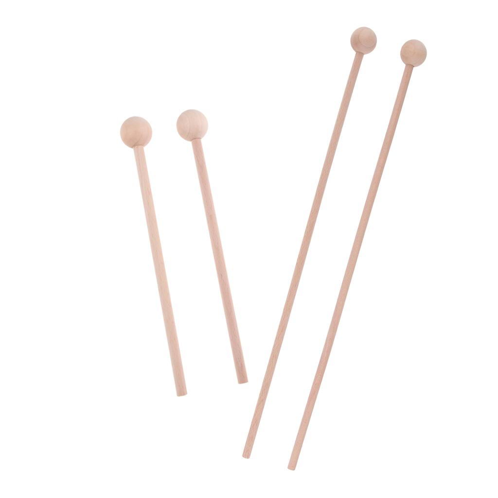 2 Pairs Wooden Tongue Drum Stick Mallets Percussion Instrument Accessory
