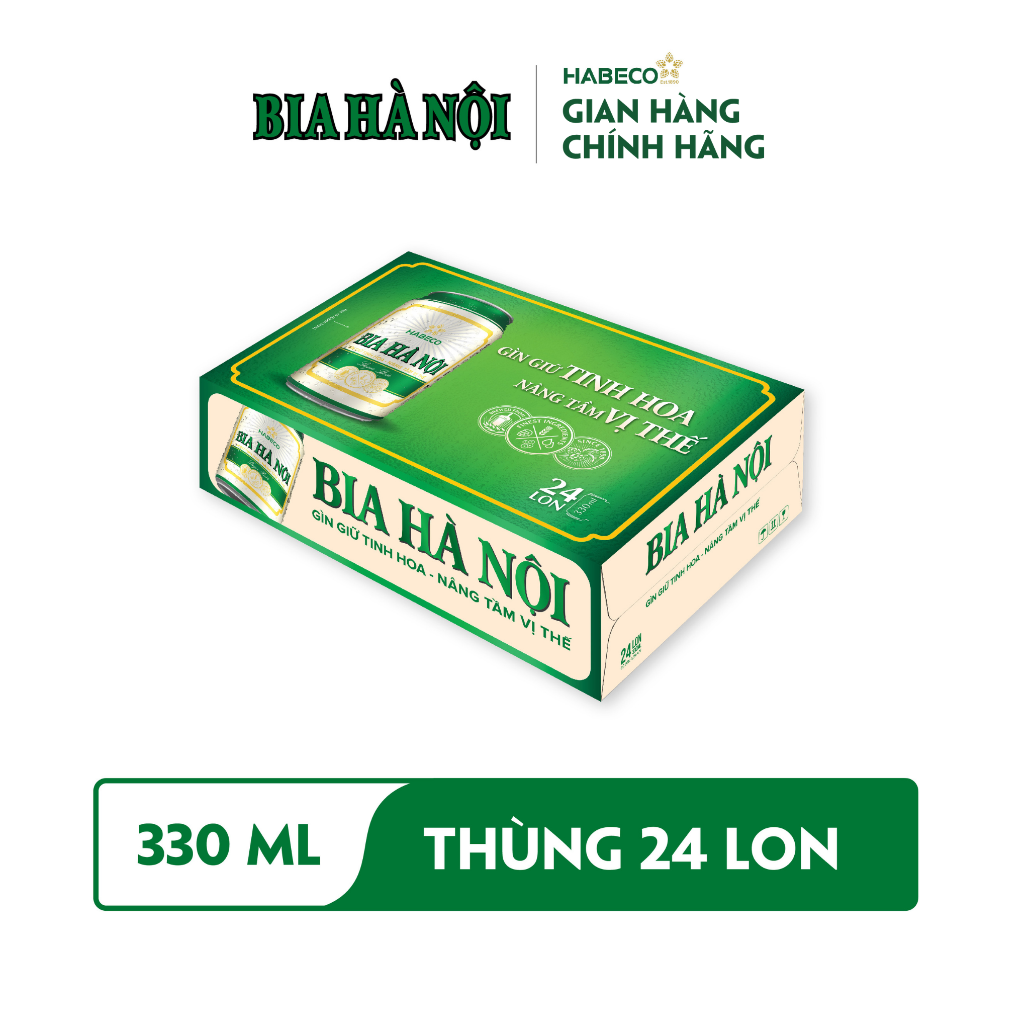 Bia Hà Nội Nhãn Xanh - Thùng 24 lon 330ml