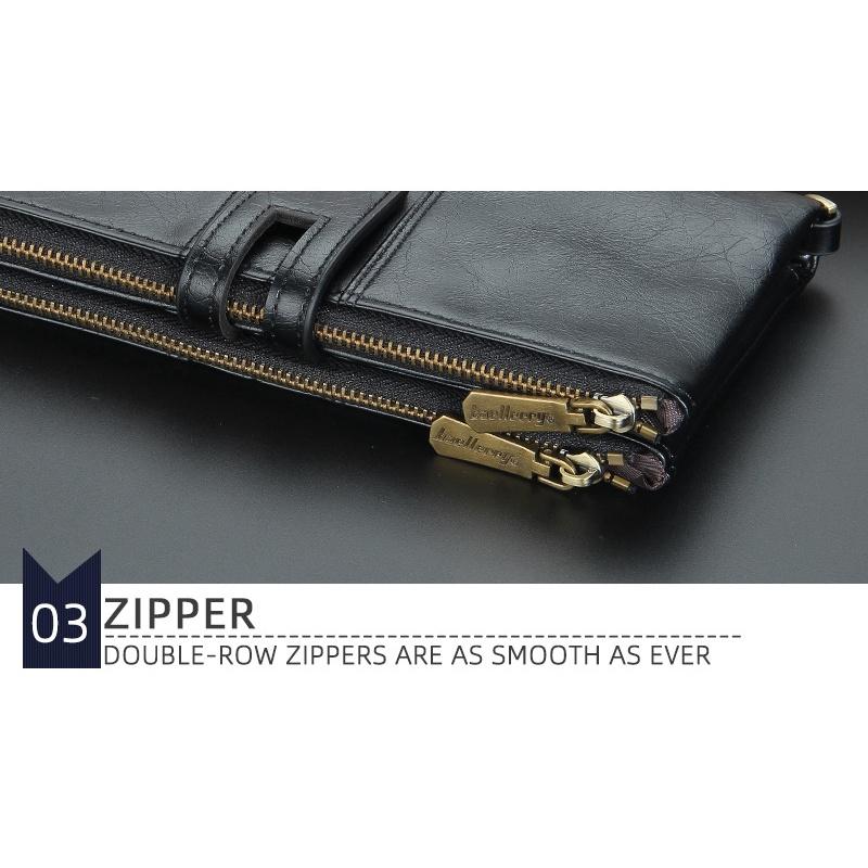 Bóp ví clutch cầm tay nam hàng hiệu với nhiều ngăn với dây treo phong cách vintage - S3229