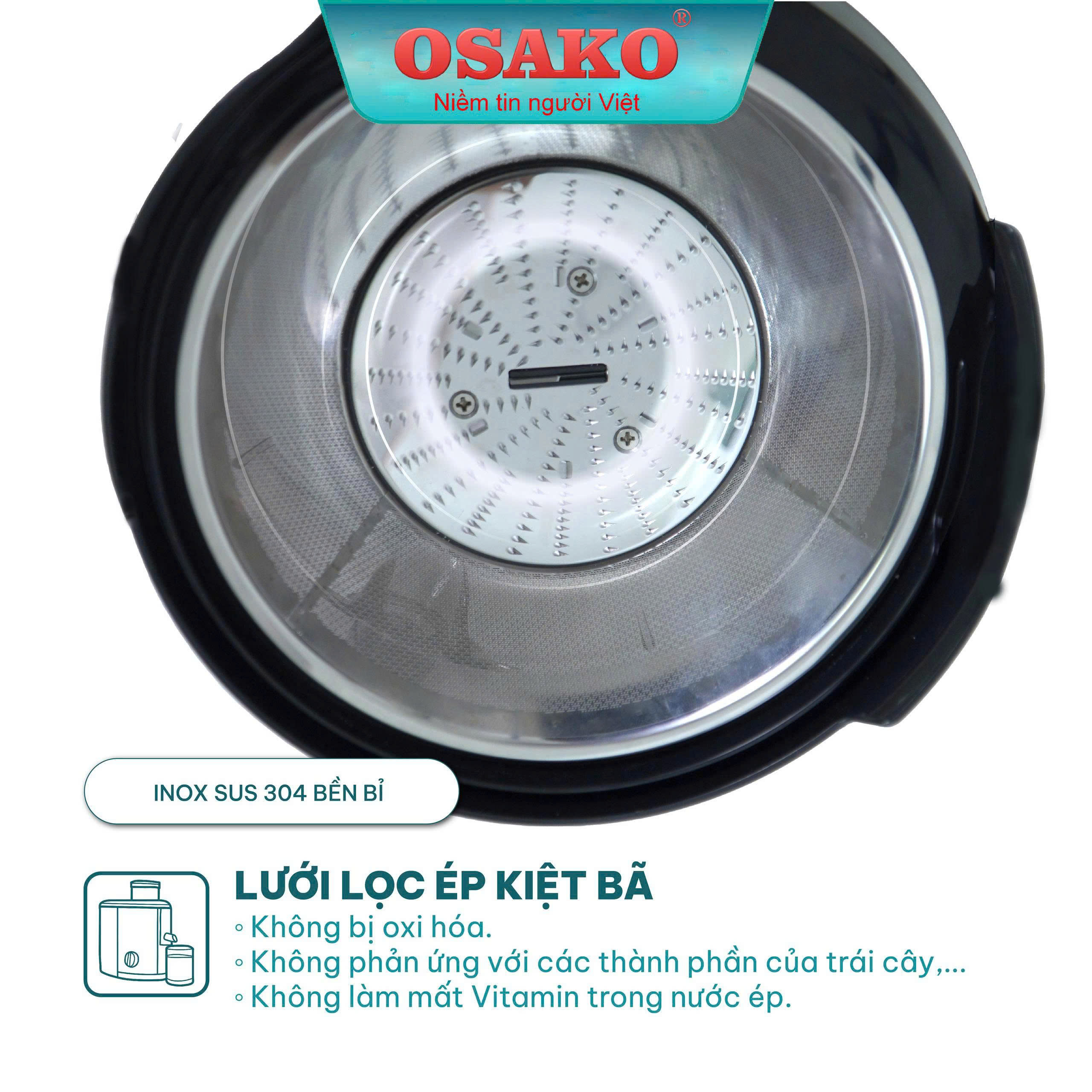 Máy ép nhanh công nghiệp 1000W cao cấp Osako Ep610, moto đồng, có linh kiện thay thế, chuyên quán kinh doanh-Hàng chính hãng
