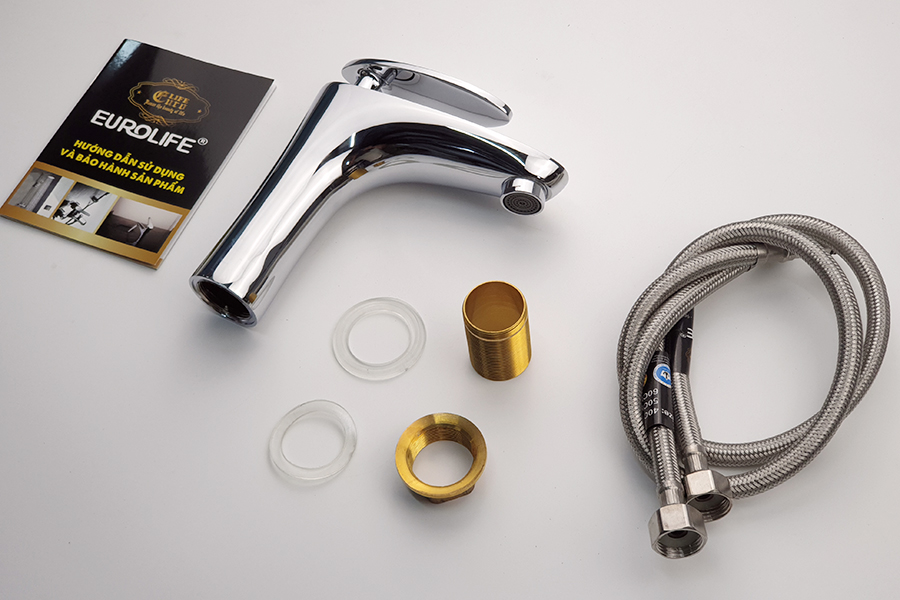 Vòi Lavabo nóng lạnh Đồng mạ Chrome Eurolife EL-CAM02