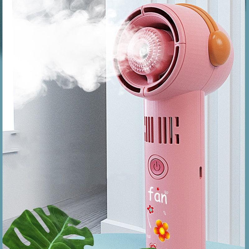 Quạt Mini Cầm Tay Phun Sương Tạo Độ Ẩm Tự Động Không Cánh Quạt Có Cổng Sạc USB