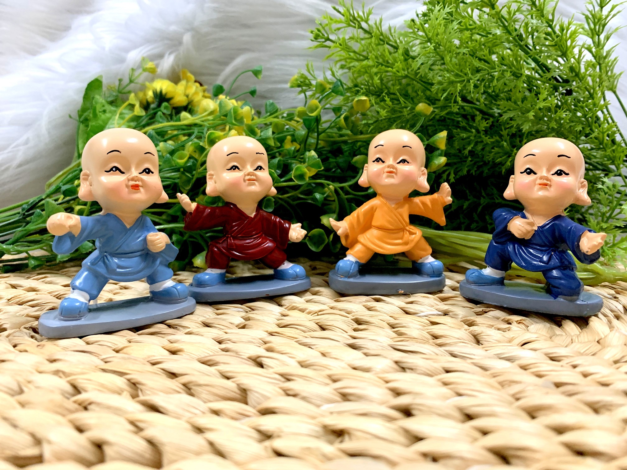 Bộ 4 tượng chú tiểu múa võ tuyệt đẹp