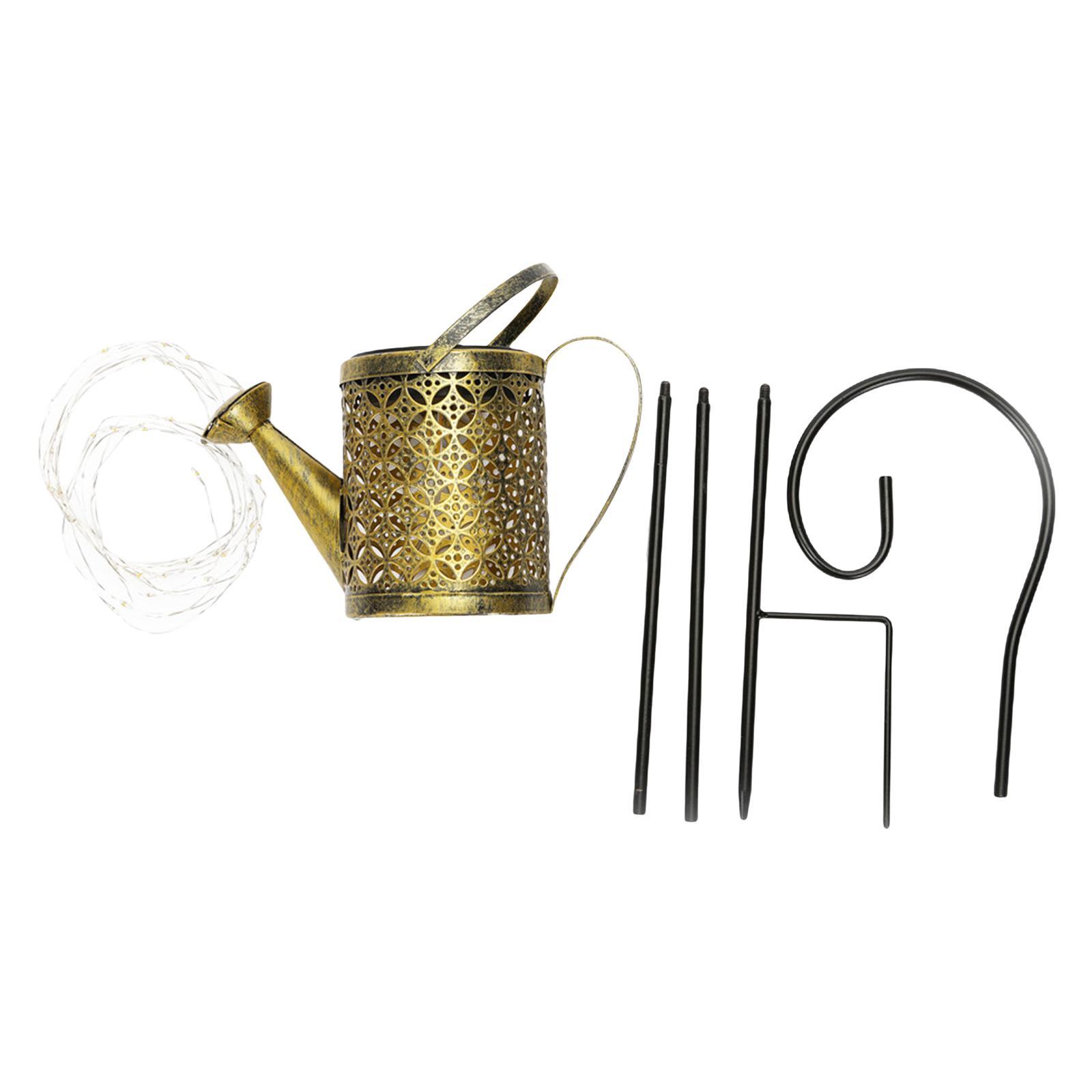 Outdoor Solar Watering Can with Lights for Patio Decoration