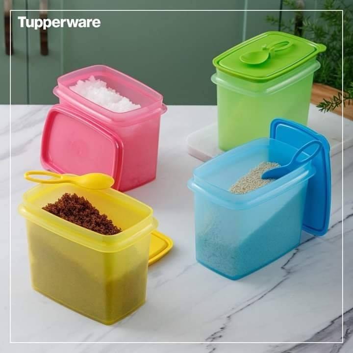 BỘ HỘP GIA VỊ 4 MÀU KÈM MUỖNG