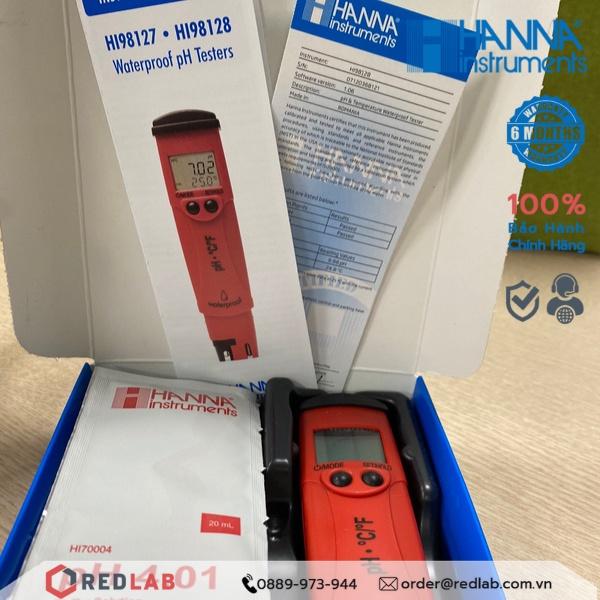 Bút đo pH và nhiệt độ nước cầm tay ứng dụng trong mọi lĩnh vực Hanna HI98128