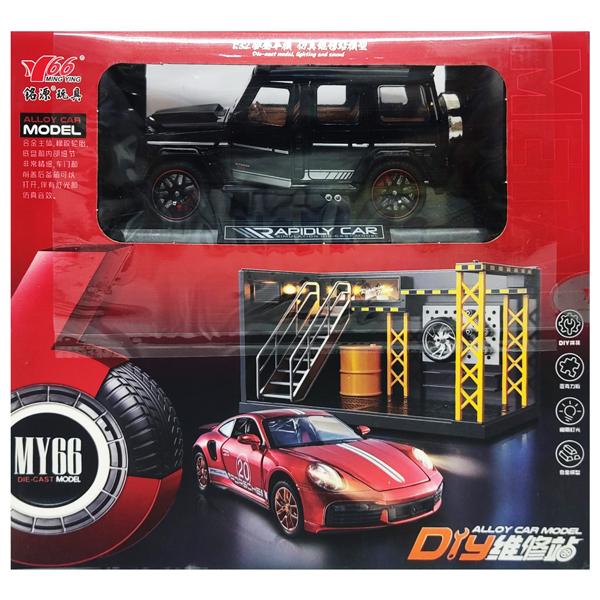 Đồ Chơi Mô Hình Xe 1:32 Mercedes Benz Big GBabos G800 Và Gara Sửa Chữa Ô Tô - Ming Ying 66 MY66-M5277X - Màu Đen