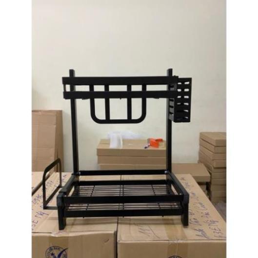 Kệ Đựng Gia Vị INOX Sơn Tĩnh Điện Chống Rỉ Cao Cấp 2, 3 Tầng Bản Đầy Đủ h15