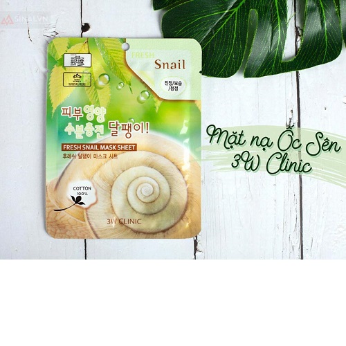 Combo 10 Mặt nạ chiết xuất từ dịch nhầy ốc sên 3W CLINIC Hàn Quốc 23mlx10