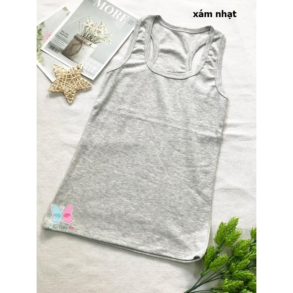 Bộ 03 Áo Thun 3 lỗ freesize từ 40-48kg thun Borip màu trơn Cho Nữ