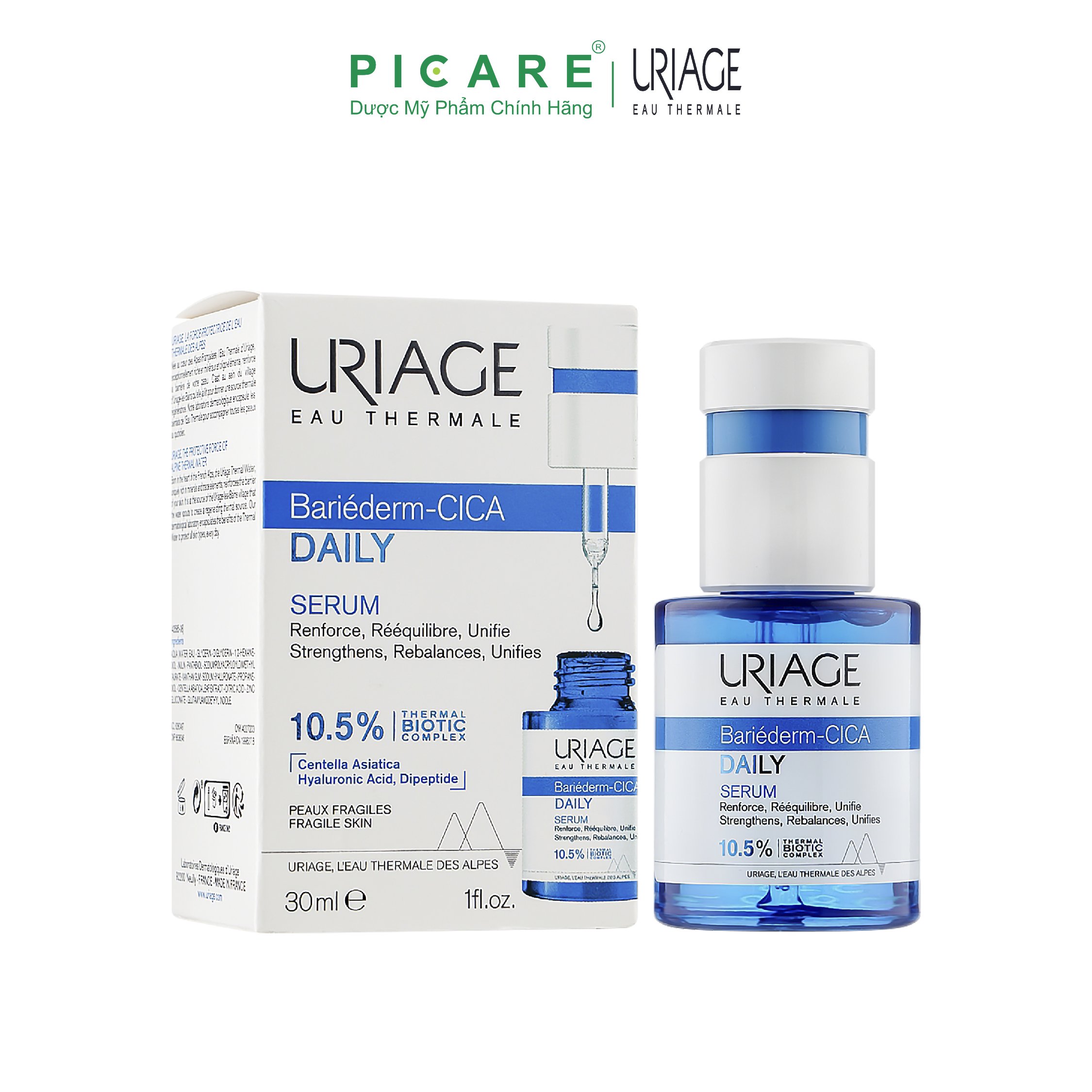 Serum Làm Dịu, Làm Lành Và Phục Hồi Da Tổn Thương Hằng Ngày Uriage Bariéderm-Cica Daily Serum 30ml