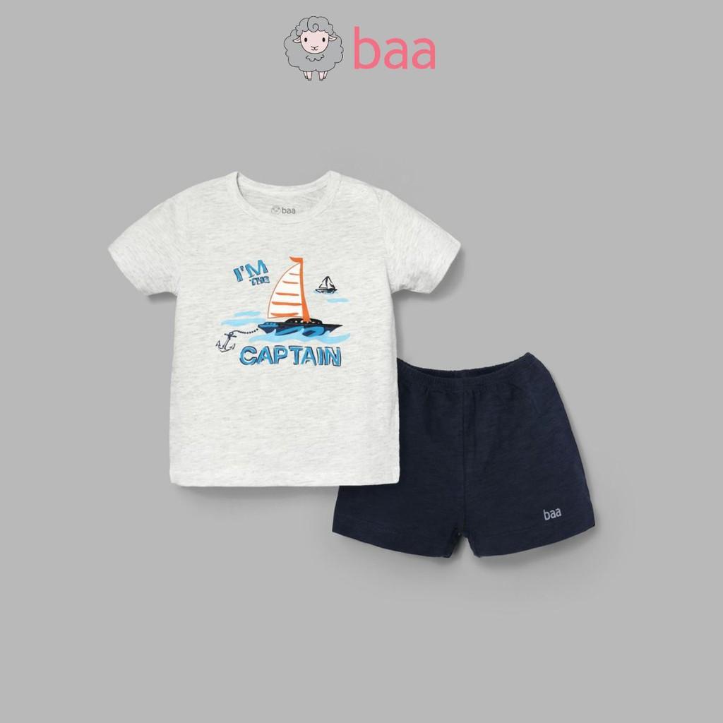 Đồ bộ BAA BABY cotton ngắn tay in họa tiết cho bé trai - BT-DB03N