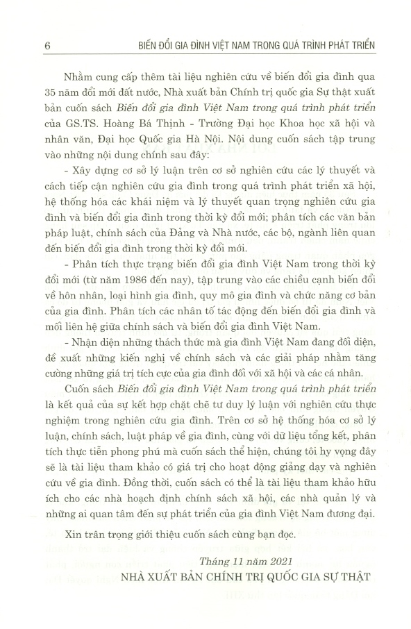 Biến Đổi Gia Đình Việt Nam Trong Quá Trình Phát Triển (Bìa cứng)