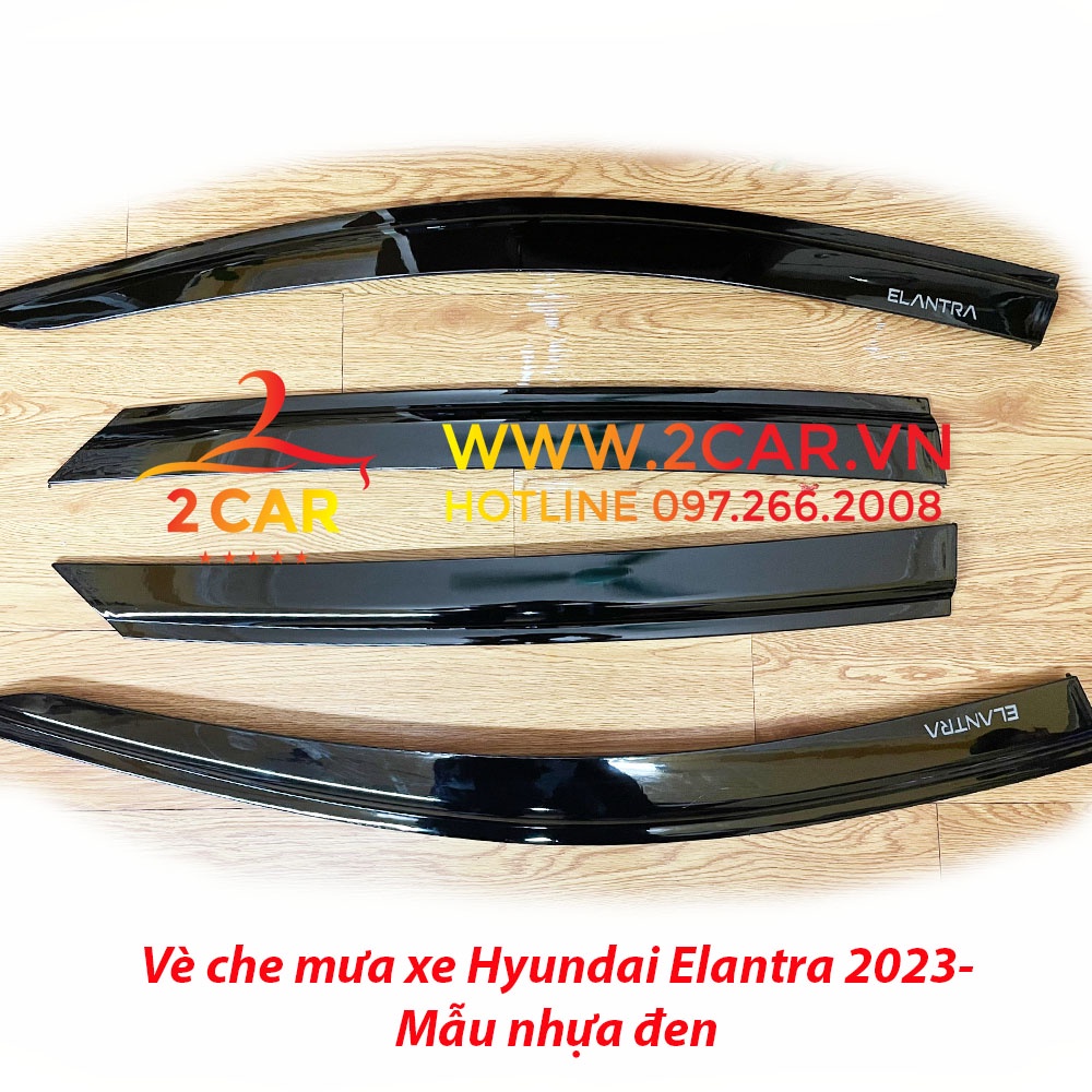 Vè che mưa xe Huyndai Elantra 2016 2017 2018 2019 2020 2021 2022 2023 - mẫu nhựa đen, Giá 1 bộ