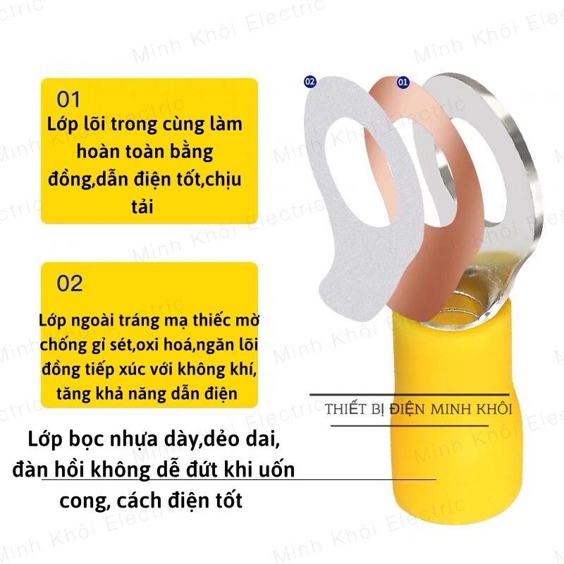 Combo 100c cos tròn, đầu cos tròn, cos o, cốt dây điện. cos khuyên tròn