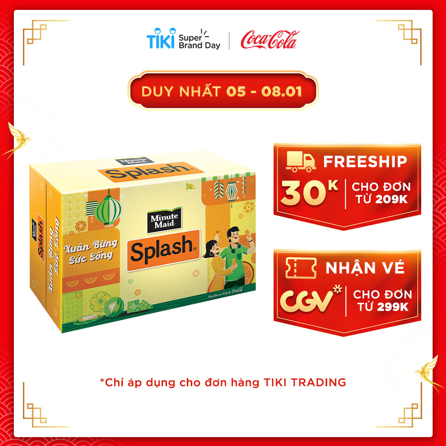 Nước cam ép Minute Maid Splash - 330ml, 24 lon