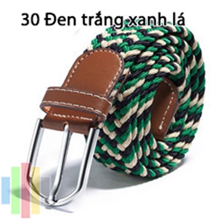 Thắt lưng vải dù co giãn bản 3,5cm -nhóm màu hoạ tiết - Mã 31