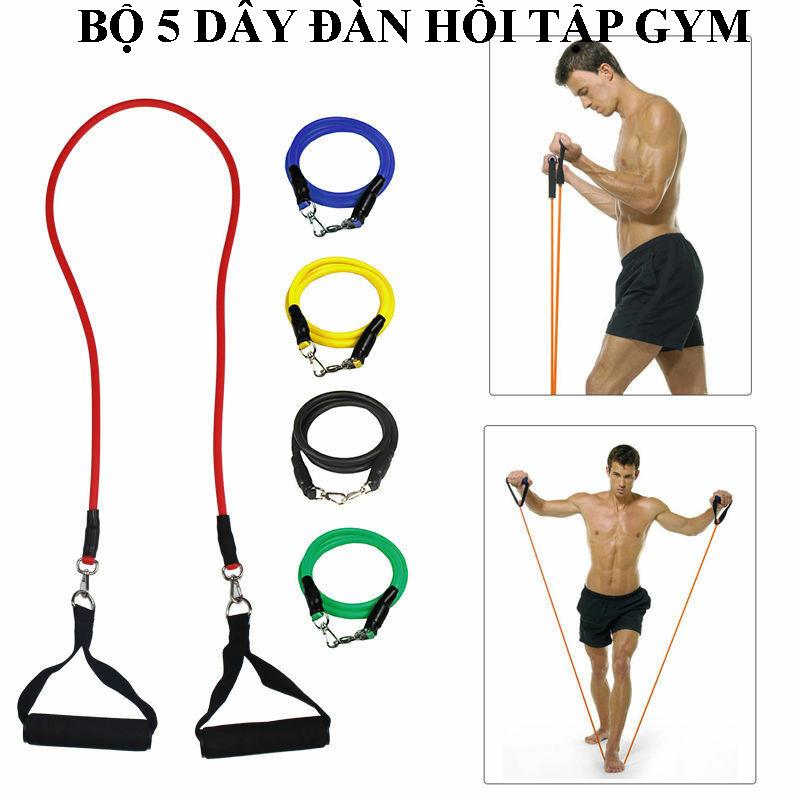 Bộ dụng cụ dây cao su đàn hồi tập thể thao, tập gym tại nhà tiện dụng J555