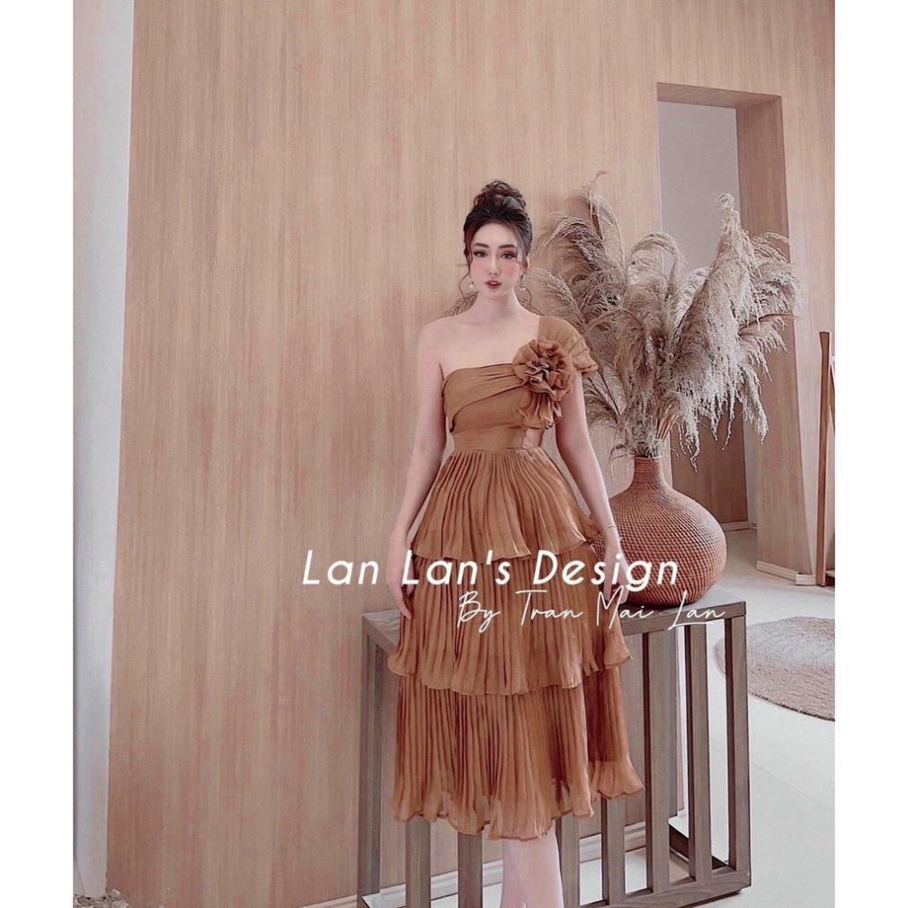 Đầm Dự Tiệc Dáng Xoè - Váy Trễ Vai Xếp Li Tầng Thích Hợp Dự Tiệc, Đi Biển kèm video thật