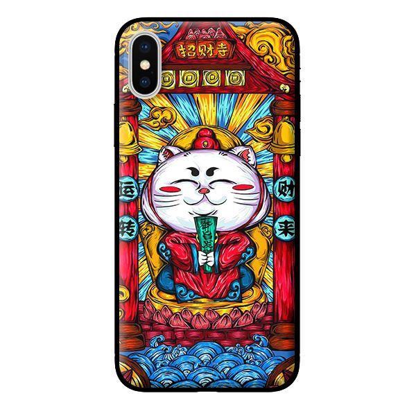 Ốp in cho iPhone XS Mèo May Mắn Trắng - Hàng chính hãng