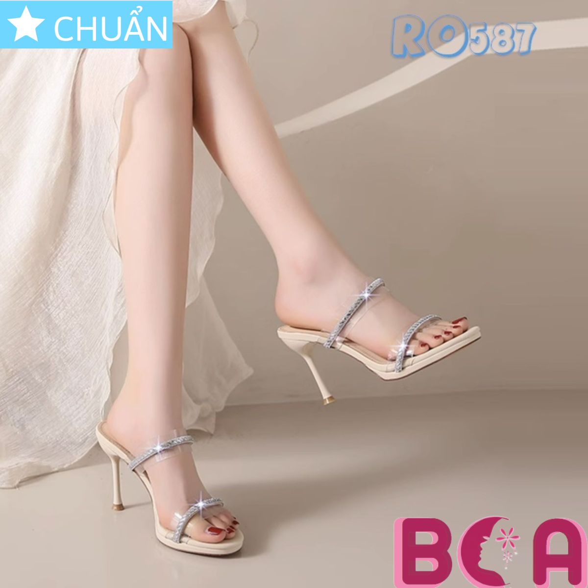Cao gót nữ hở mũi 8p RO587 ROSATA tại BCASHOP thiết kế sang trọng, tôn dáng, thể hiện gu thời trang sang trọng, nổi bậc