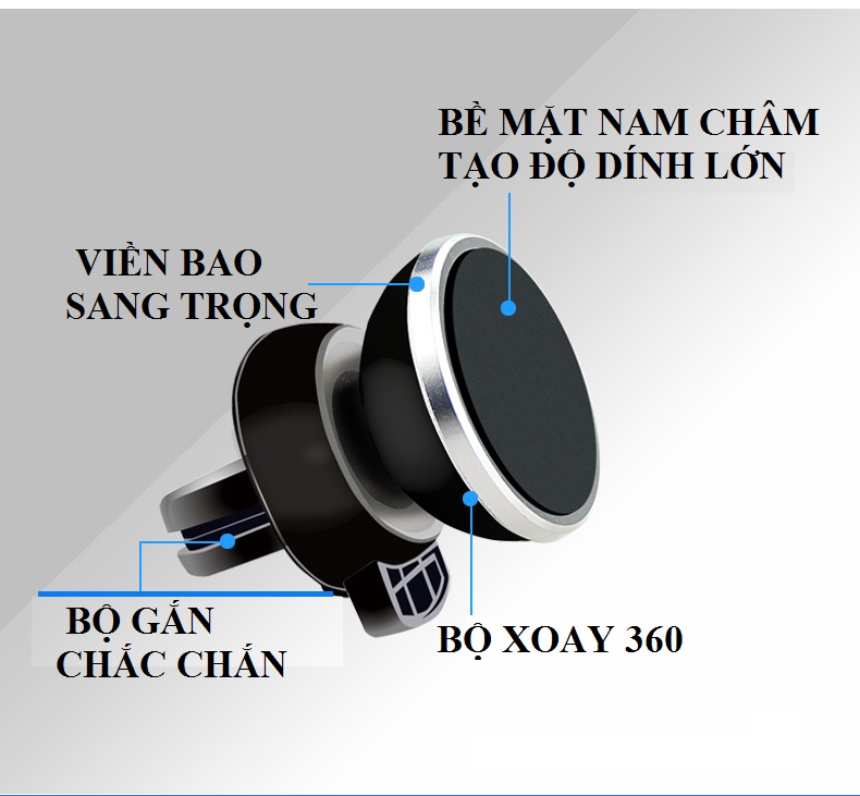 Giá đỡ điện thoại hút nam châm SIÊU BỀN XOAY 360 độ gắn máy lạnh oto, xe hơi loại chân cắm ( giao màu ngẫu nhiên)