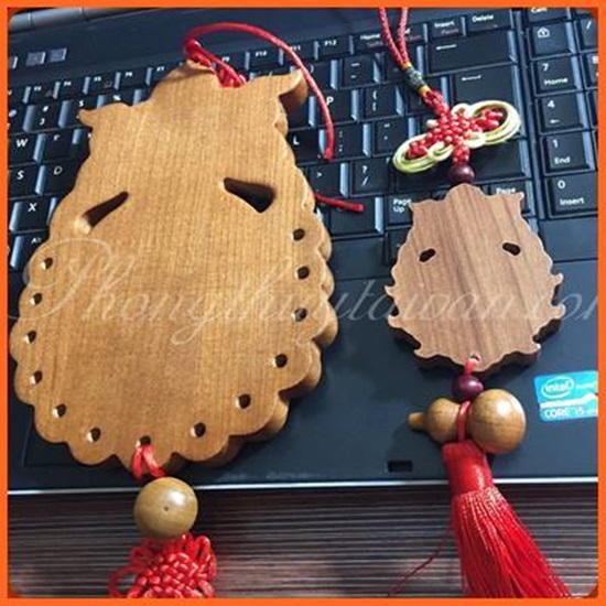 Gương Bát quái Gỗ Đào Phù Điêu Tiên Thiên Hổ phù+tặng bột ngũ vị ,móc dán,văn khấn