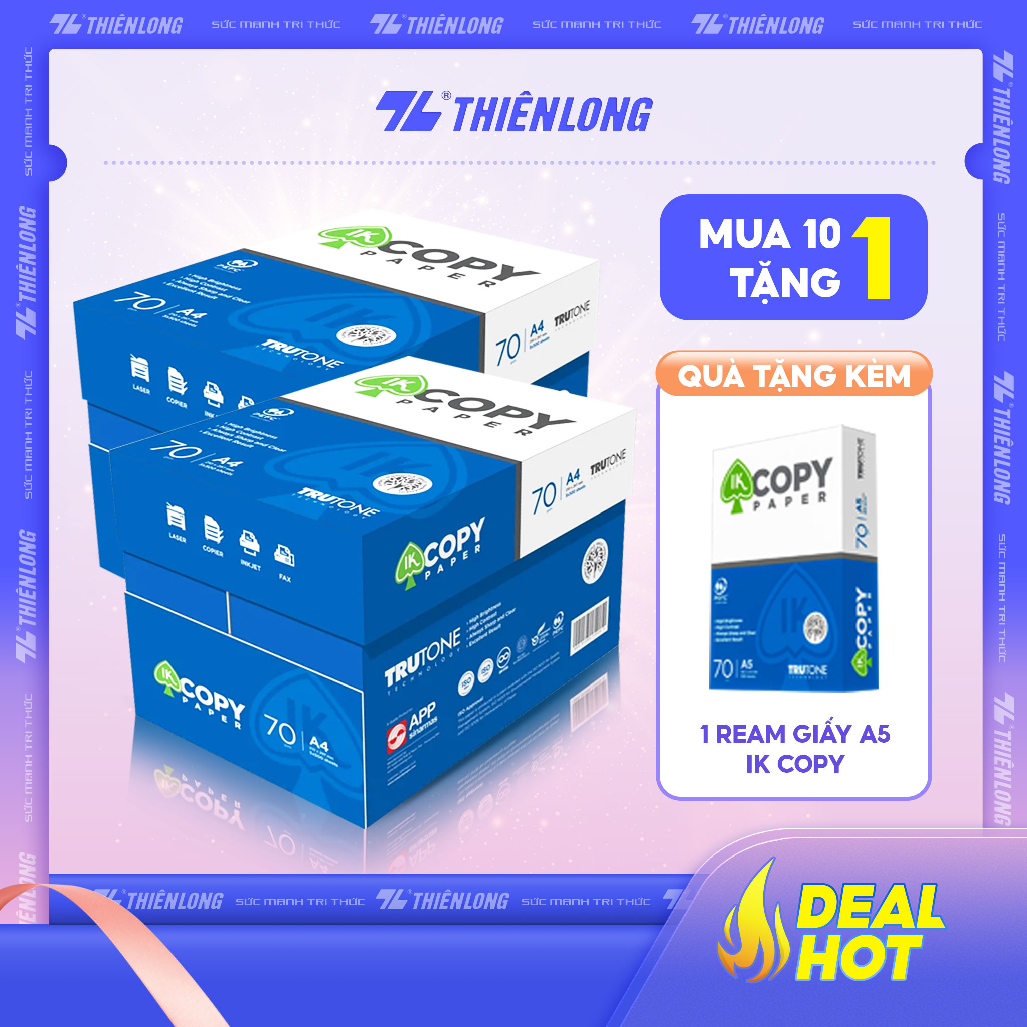 Combo 10 Ream Giấy Flexoffice A4 70 gsm - IK COPY PP-02 Tiện lợi hơn