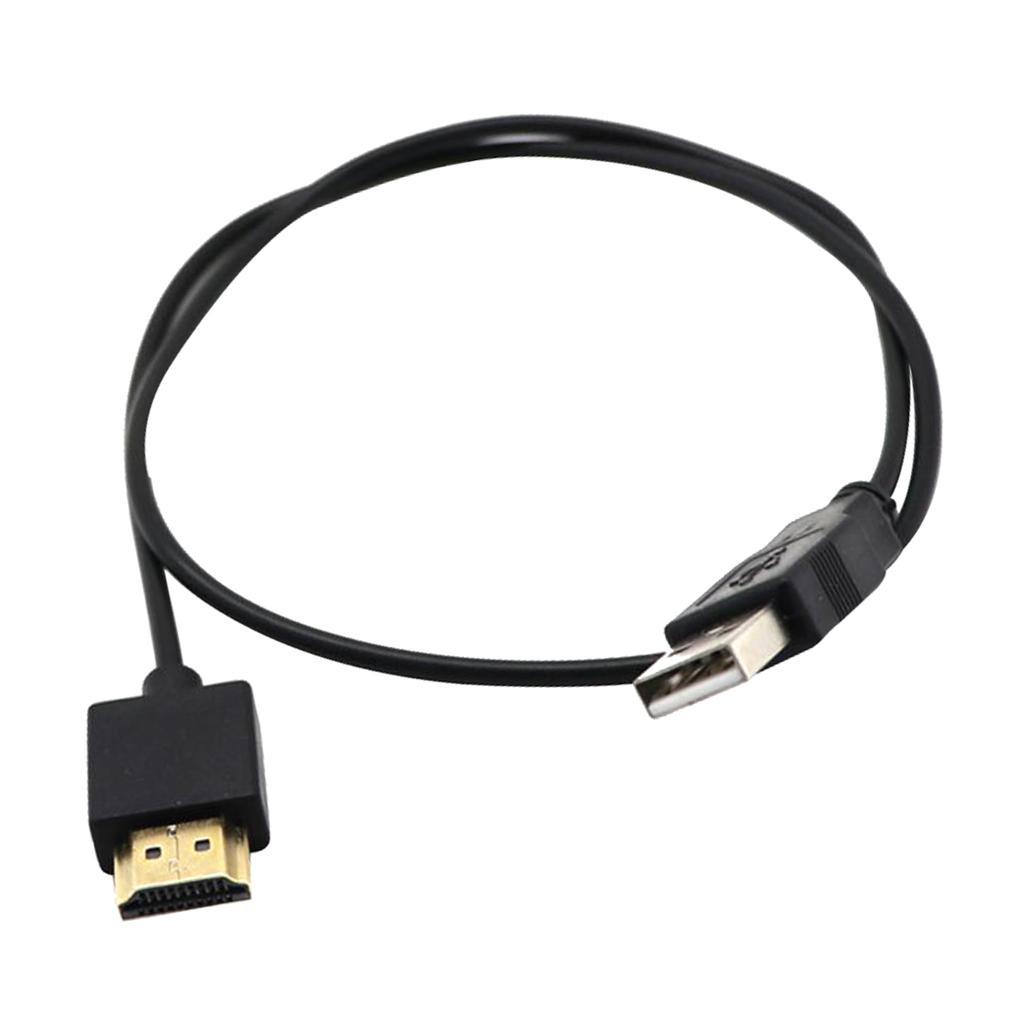 2X USB to HDMI Cable Male Charger Cable Splitter Adapter for HDTV DVD