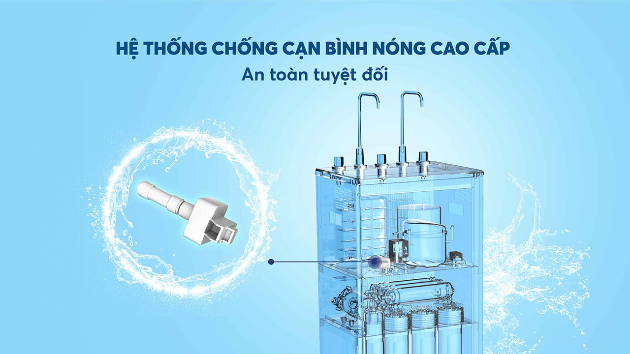 Máy lọc nước nóng lạnh Karofi KAD-I55 công nghệ làm lạnh Block 10 lõi lọc hàng chính hãng