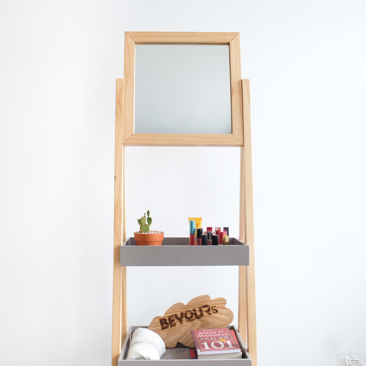 Gương Đứng Soi Trang Điểm Gỗ Hàn Quốc Mirror Hanger Nội Thất Kiểu Hàn BEYOURs