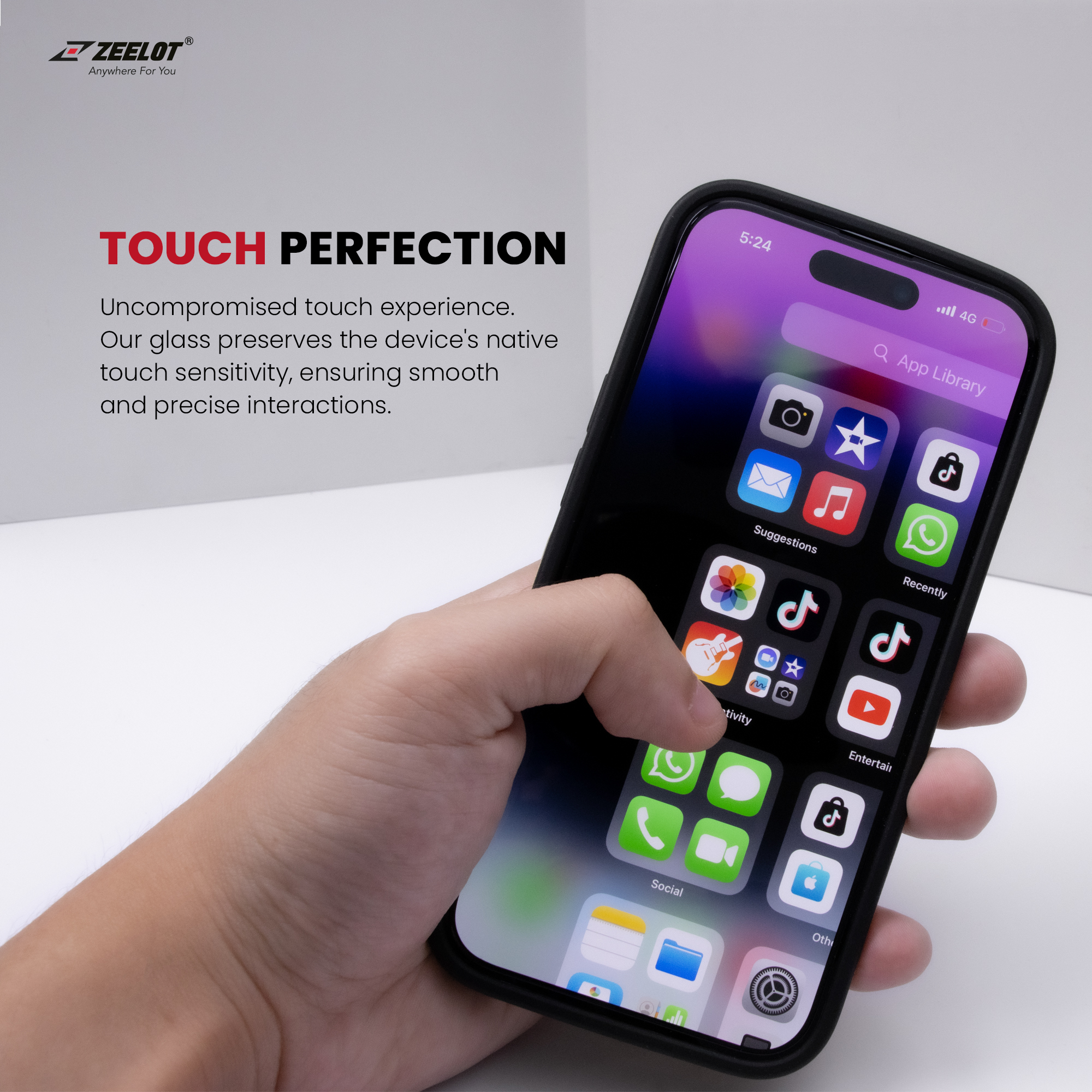 Cường Lực Trong Suốt Zeelot Dành Cho iPhone 15 Pro Max / 15 Pro / 15 Plus / 15, Zeelot SOLIDsleek Clear - HÀNG CHÍNH HÃNG