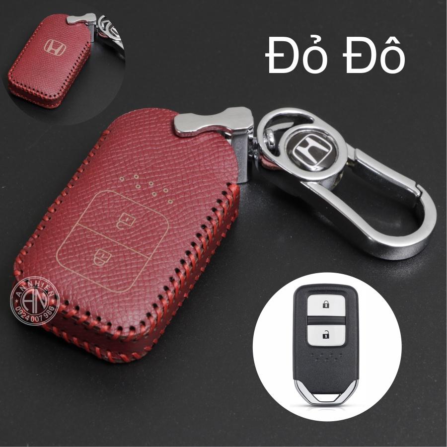 Bọc chìa khoá HRV, CRV 2 nút bấm, Bao da dành cho, ốp chìa khoá da bò, nhiều màu, khâu thủ công
