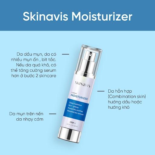 Lotion Dưỡng Ẩm Và Làm Dịu, Phục Hồi Da Skinavis Moisturizer Cho Da Thường, Hỗn Hợp, Da Dầu Mụn, Da Khô