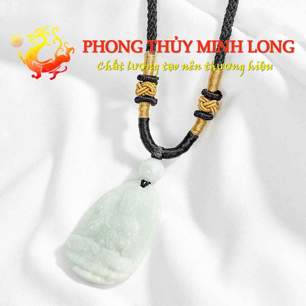 Mặt dây chuyền phật bản mệnh 12 con giáp ngọc Cẩm Thạch hợp người mệnh Hỏa và Mộc