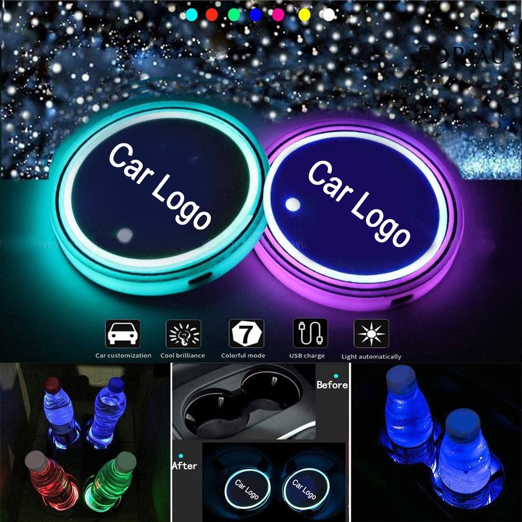Set 2 Giá Đỡ Cốc Có Đèn Led Phát Sáng Sạc Usb Cao Cấp Tiện Dụng
