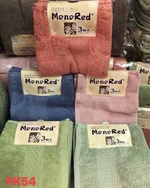 Set 3 khăn mặt xuất nhật MONORED dày đẹp