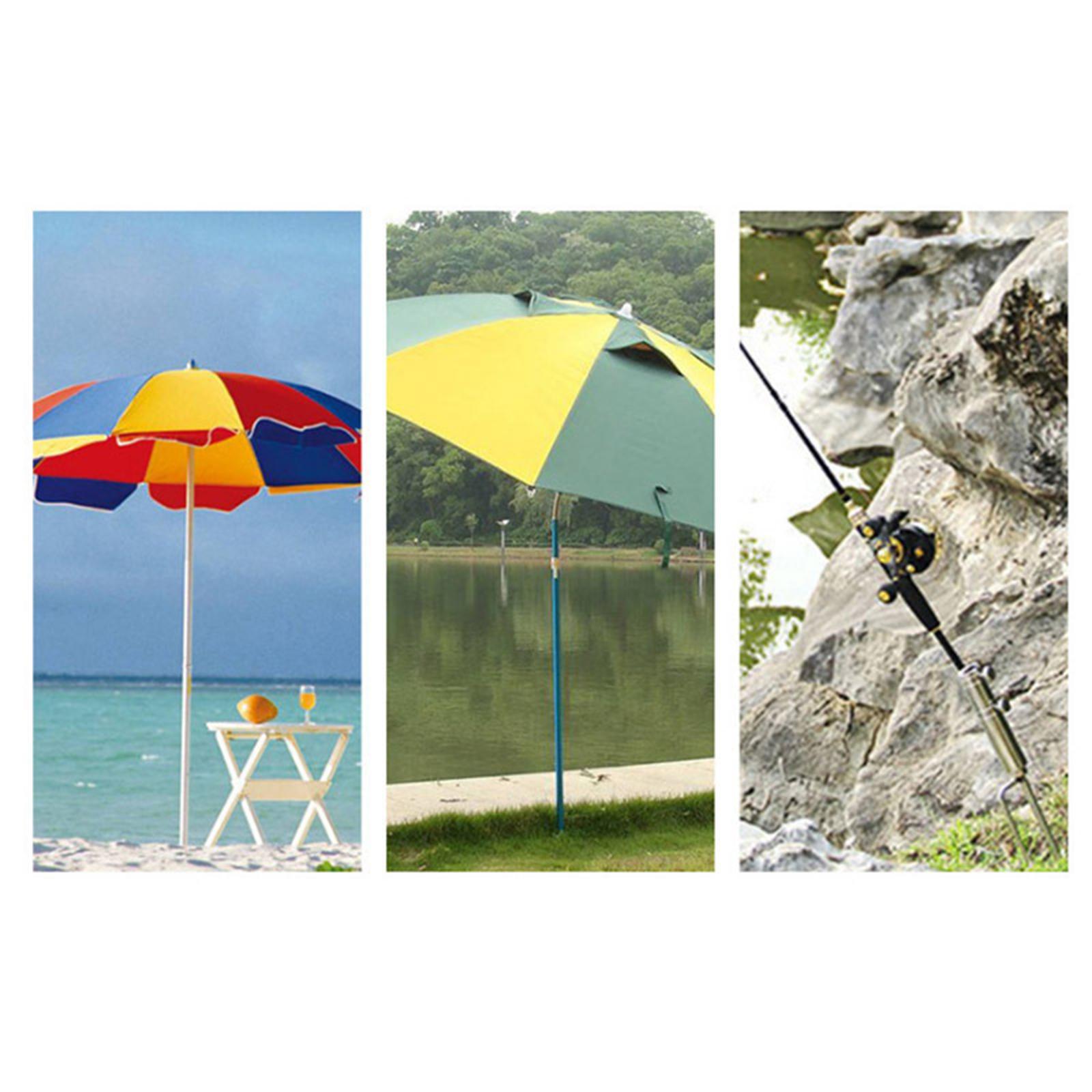 Parasol Umbrella Base Stand Outdoor Garden Metal Parasol Holder w/ 2 Forks