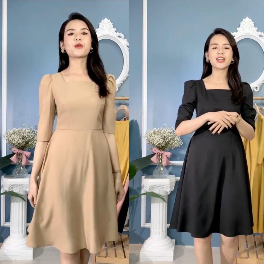 Váy, đầm nữ lụa trợt hàn công sở nữ cao cấp đủ size từ S đến size xxl