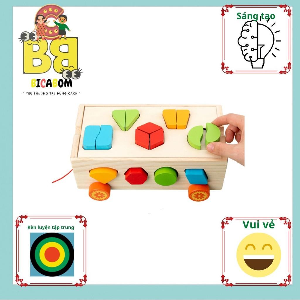 Đồ chơi giáo dục sớm cho bé ô tô hộp thả hình khối Bc35