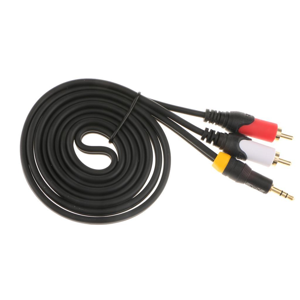 3.5mm Male to 2RCA Male Cable Audio Adapter Converter Y Splitter