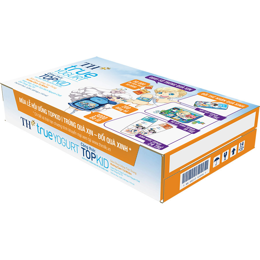 Thùng Sữa Chua Uống Tiệt Trùng Topkid Cam TH True Milk (110ml x 48 Hộp)