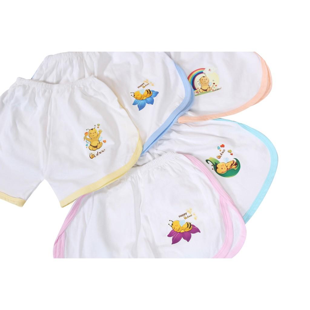 Quần sơ sinh cotton ngắn thể thao in chuyển nhiệt BABIBOO-BB30