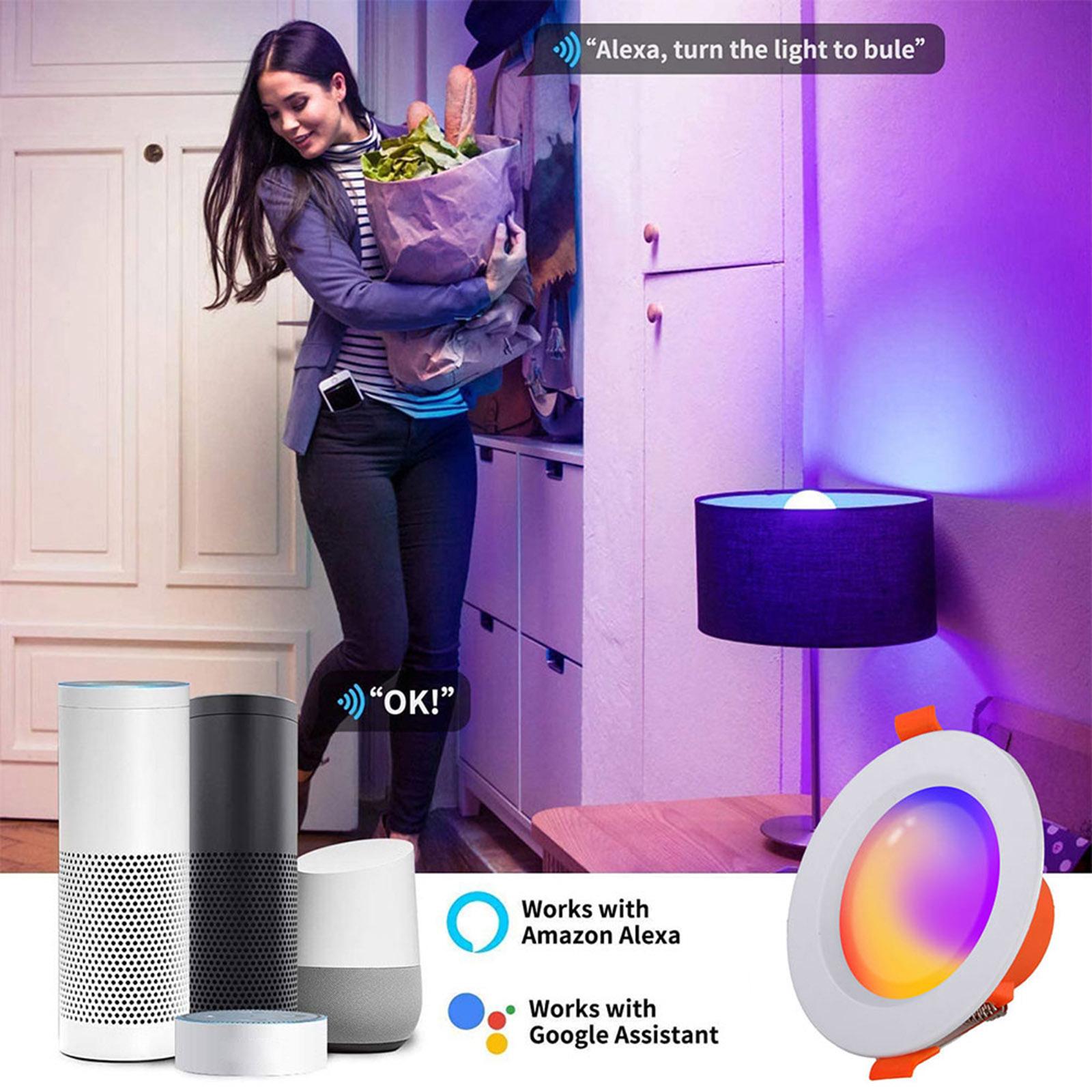 6W WiFi LED Downlight for Ceiling Home Color Change LED Recessed Spotlight APP Control RGB Multicolor Aluminum Spotlight