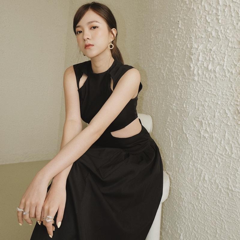 Đầm dài LAMUSE khoét eo bồng xòe (Luna Dress