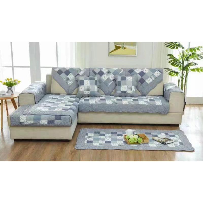 Thảm sofa - Caro xanh dương trắng - TSF008