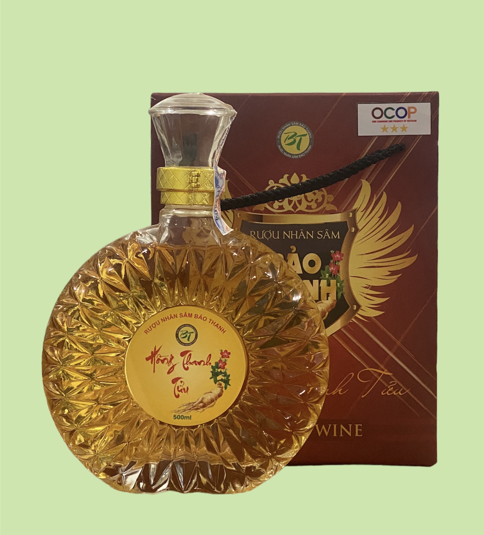 Rượu nhân sâm Bảo Thanh 500ml( kim cương)