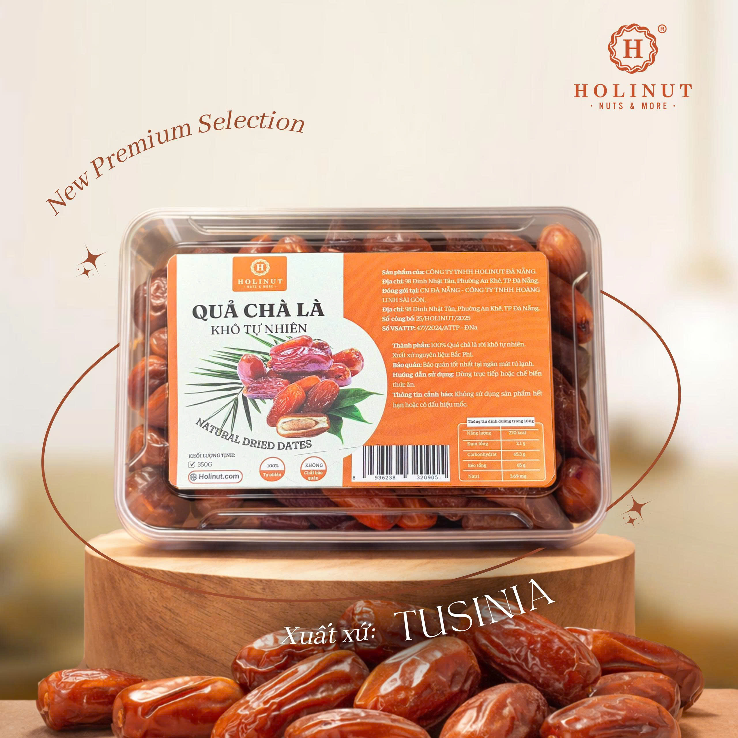 Quả chà là cao cấp chín tự nhiên ngọt, dẻo - Hộp 350g